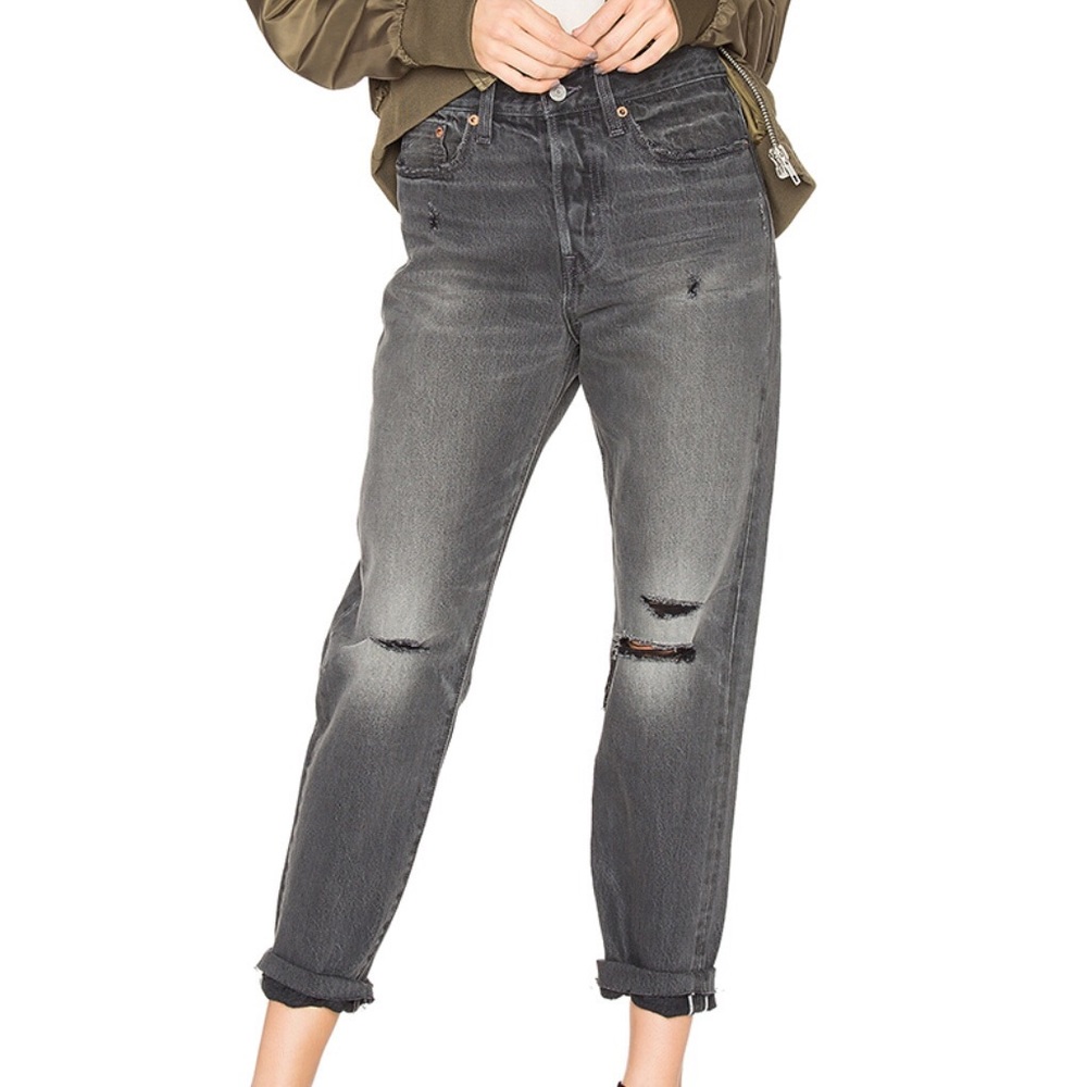 Levi’s high waisted wedgie fit grey mom jeans